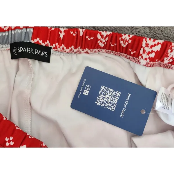 NWT Spark Paws Pajama Pants Unisex Large Red Reindeer Fair Isle Festive Pajamas - Image 5