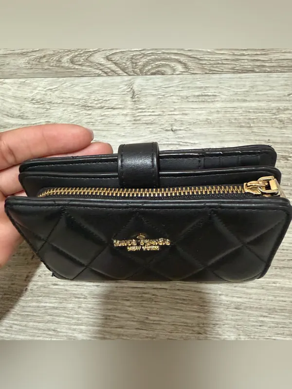 Kate Spade Black Quilted Medium Bifold Wallet - Image 4