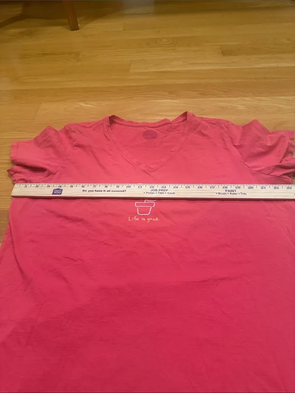 Life is good women’s V-neck short sleeve flower shirt size xlarge . - Image 3
