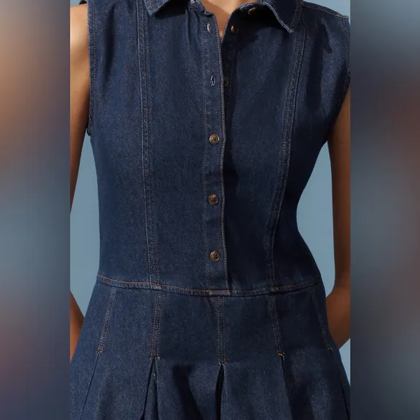 Reformation Blue Denim Mini Dress - Image 2