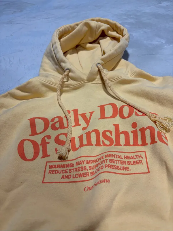 Our seasns Daily Dose Of Sunshine Yellow Hoodie Sweatshirt small - Image 3