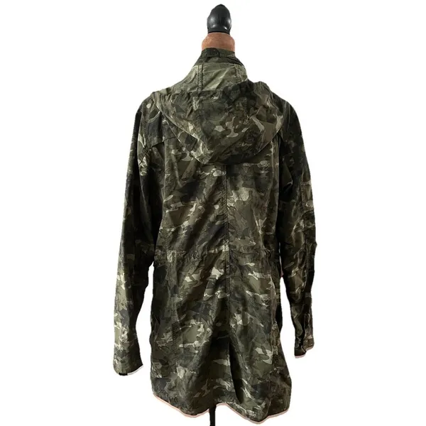Eddie Bauer Women’s L Hooded Adventurer Hiking Parka Jacket Camouflage Vented - Image 3
