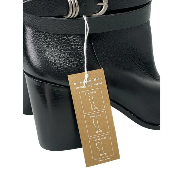 NEW Dolce Vita Tyrone Black Leather Ankle Strap Knee High Riding Boots Size 8.5 - Image 5