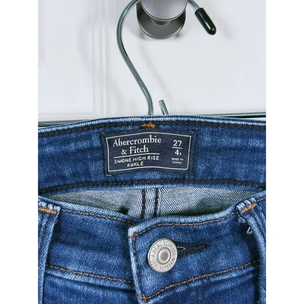 Y2K Abercrombie & Fitch Simone High Rise Jeans Size 27 Rainbow Side Stripe Denim - Image 5