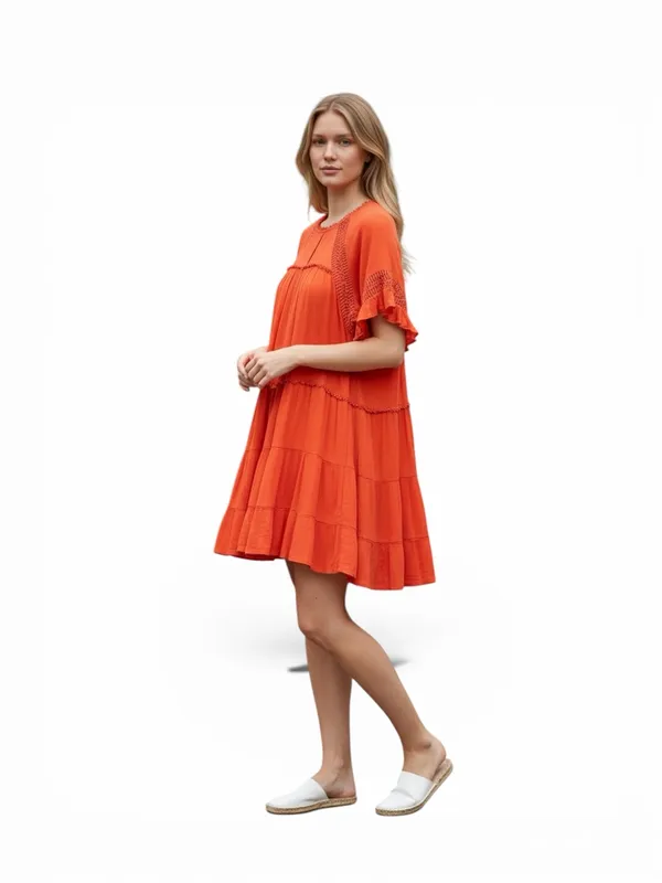 Patrons of Peace Coral Las Palmas Swing Mini Dress size Medium - Image 2