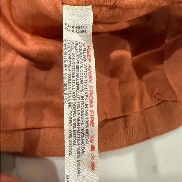 Free People Linen Blend Button Side Mini Skirt Womens XS Burnt Orange ZipperBack - Image 6