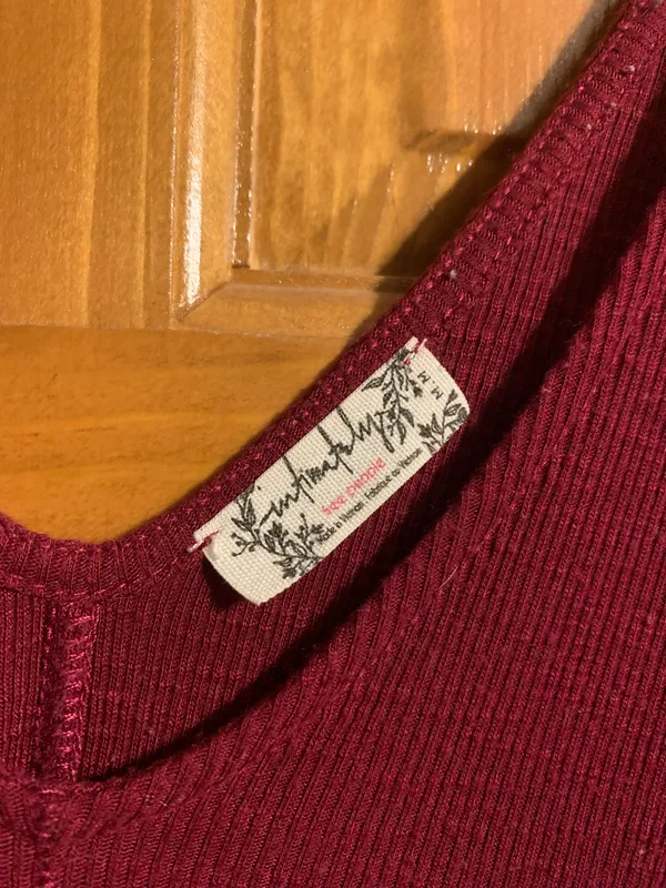 Free People Burgundy V-Neck Flowy Tank Top - Image 2
