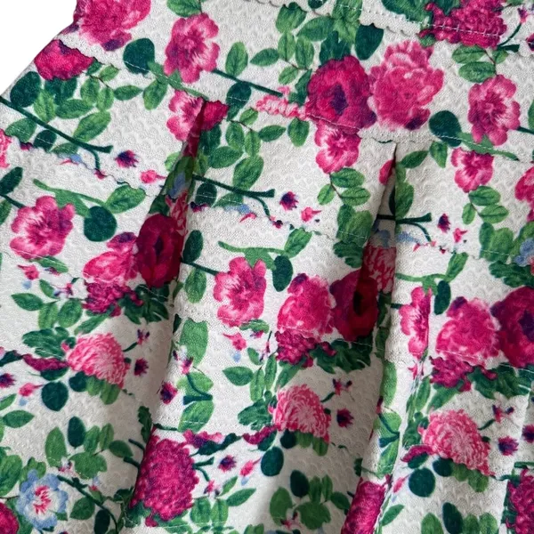 Pink Floral Sweetheart neckline A-line Pleated Mini dress Casual Summer size 6‎ - Image 3