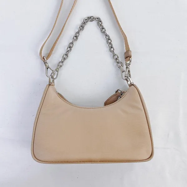 PRADA logo appliqued re-edition nylon mini crossbody bag chain handbag - Image 3