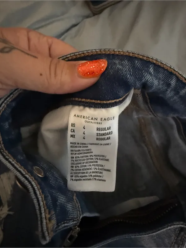 American Eagle Hi-Rise Jegging Distressed Skinny Jeans Size 4 Regular - Image 6