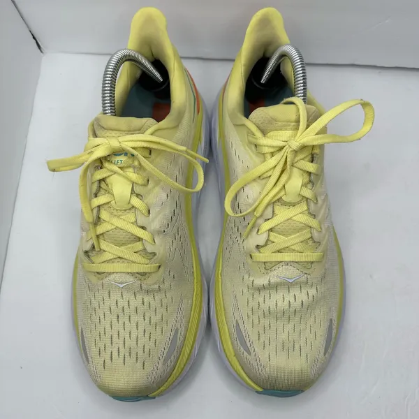 Hoka Womens size 9.5 B Clifton 8 Yellow Running Sneakers 1119394 - Image 3
