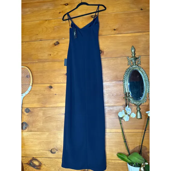 NWT Lulus Sweetest Admirer Navy Blue Ruched Surplice Maxi Dress Bridesmaid Sz XL - Image 6