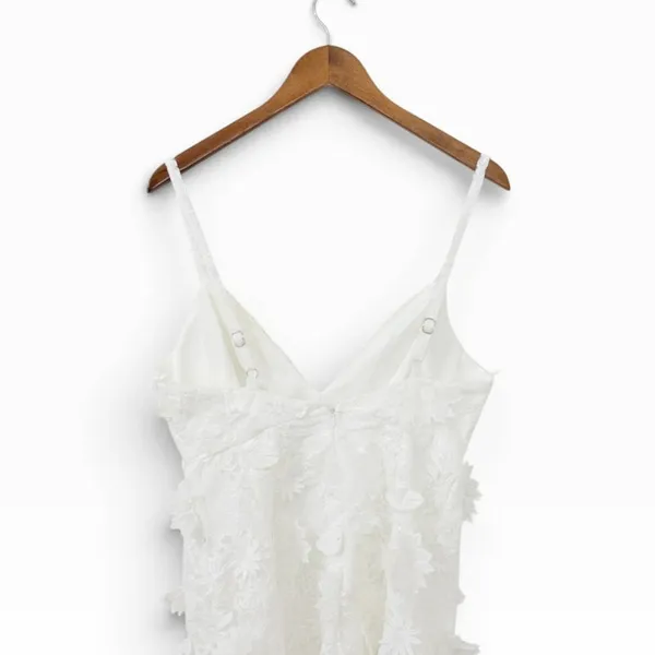 Lulus Exceedingly Lovely White Applique Floral Backless Mini Dress size L - Image 5