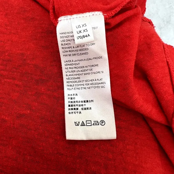Free People Boho Oversized‎ Lagenlook Highland Tee in Azalea Red XS Xsmall - Image 6
