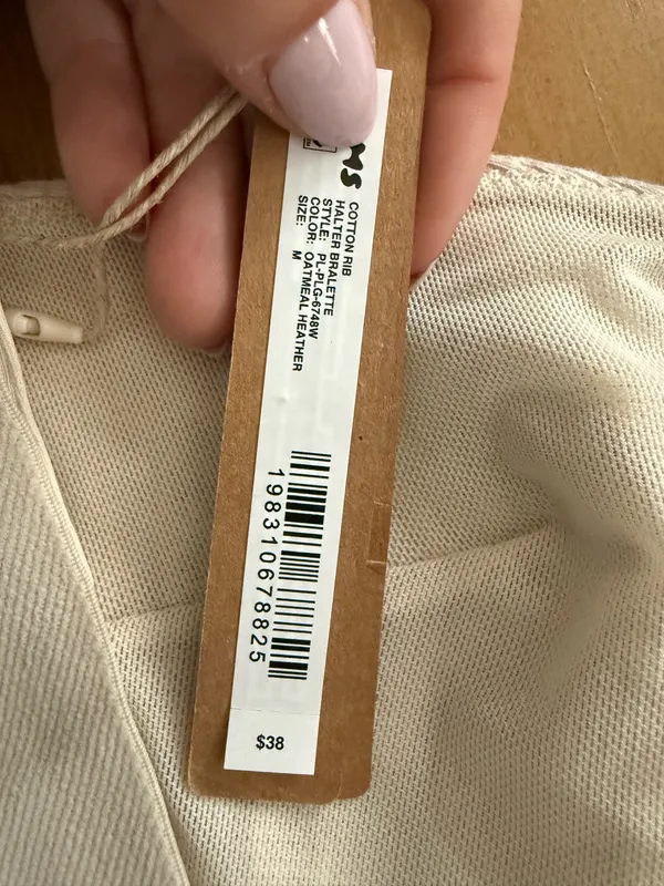 SKIMS Cotton Halter Rib Bralette - Image 3