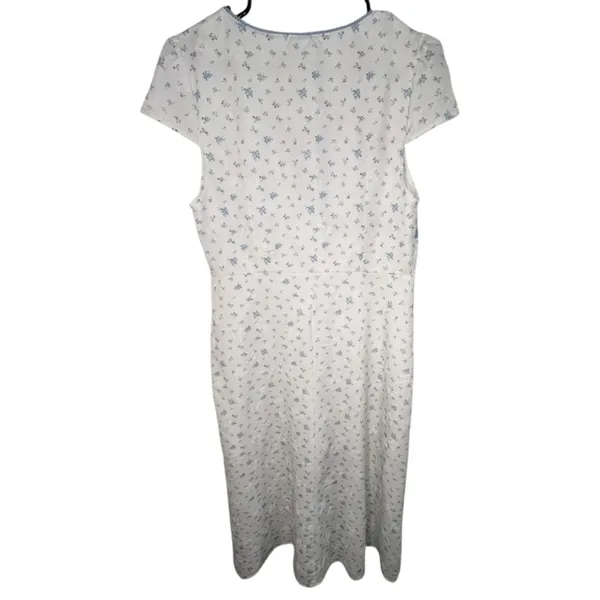 Cider Cottagecore Floral Pattern Button Up Short Sleeve V-Neck Dress - Image 7