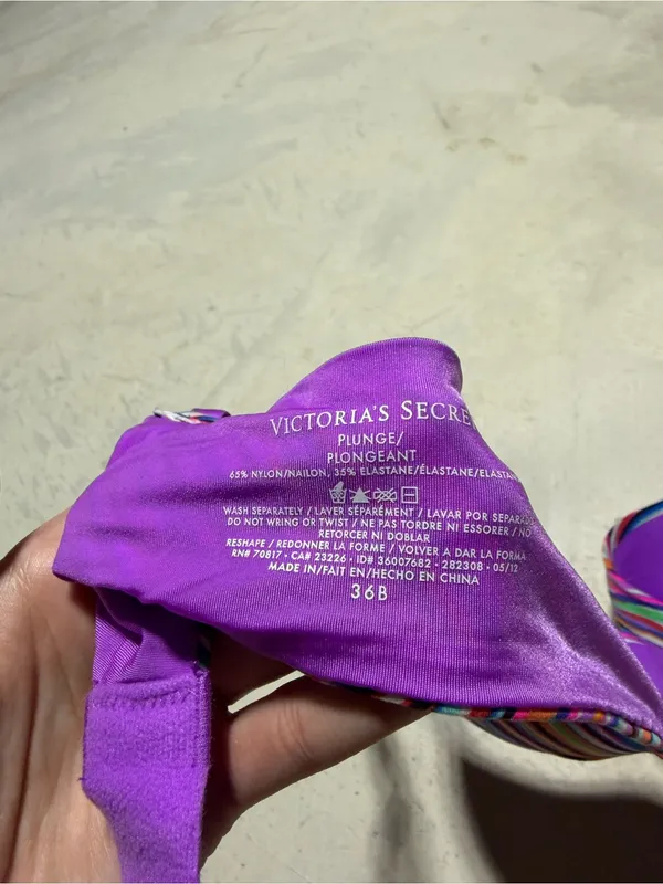 Victoria’s Secret NWT Multicolor Striped Plunge bra 36B - Image 9