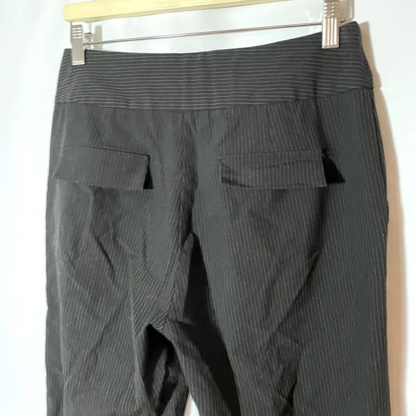 Djerf Avenue black gray striped high waist trousers 35 inseam womens M $170 MRSP - Image 4