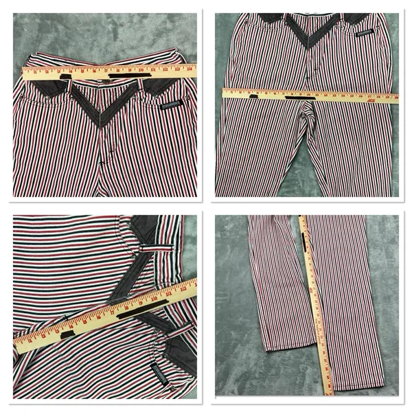 VTG Rough Rider Red Black Pin Striped Jeans Women‎ Sz 9/10 Western Cowgirl 90s - Image 6