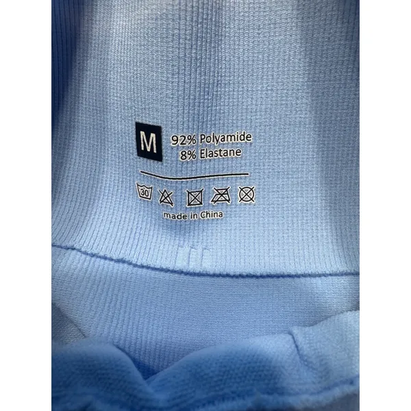 Unbranded Light Blue High Waisted Scrunch‎ Butt Seamless Leggings with Pockets M - Image 4