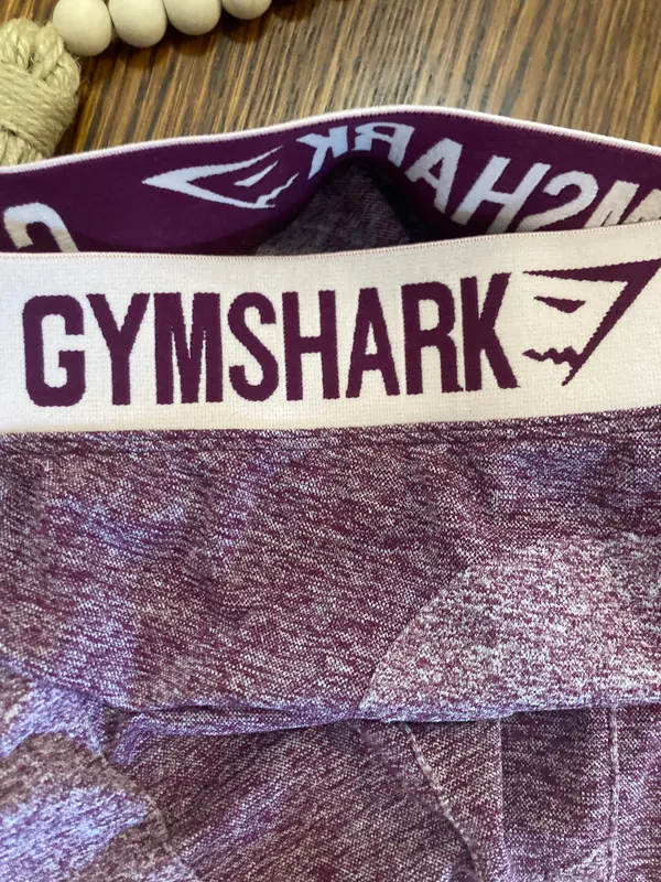 Gymshark flex leggings Dark Ruby Marl Low-Rise Waistband - Image 3