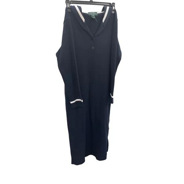 Lauren Ralph Lauren womans Navy Blue White Nautical Maxi Dress size P/S SKU 8461 - Image 15