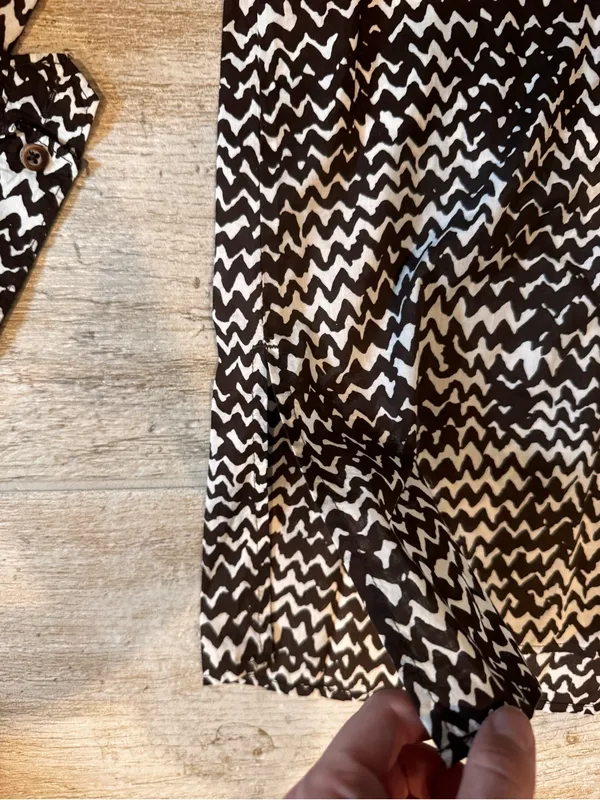 Gap Brown and White Patterned Button-Up Tunic/Blouse - Image 6