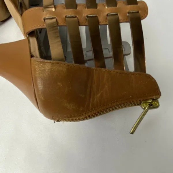 Johnston & Murphy Women's Tan‎ and Evie Caged High Heel Sandal Size 6.5 M - Image 6