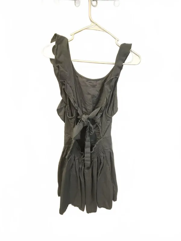 Free People Black Sleeveless Romper with Ruffle Details - Image 2