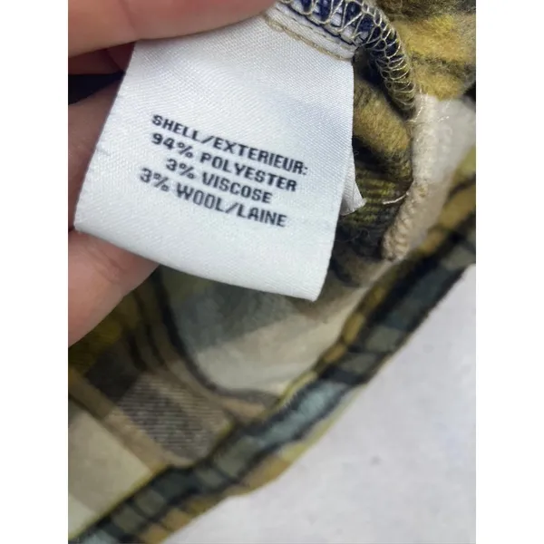 Bagatelle‎ Cropped Shacket Womens Size S Green Plaid Wool Blend Button - Image 4