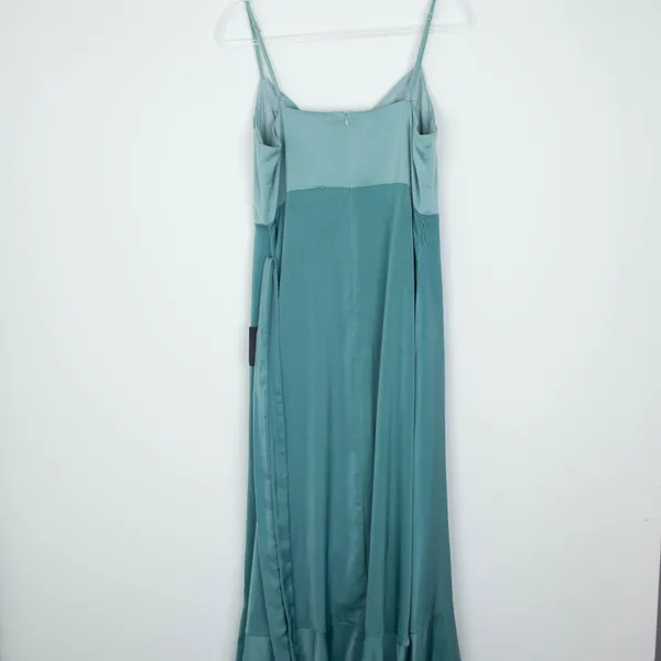 NWT Lulus Double Darling Sage Green Satin‎ Ruffle Maxi Dress Womens XL Evening - Image 11