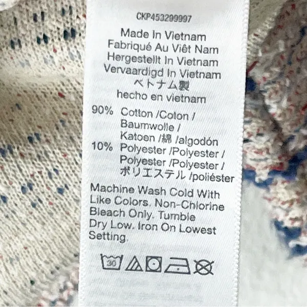 MADEWELL Rainbow Jacquard V-Neck Long Sleeves Sweater Size Large Preppy Casual - Image 4