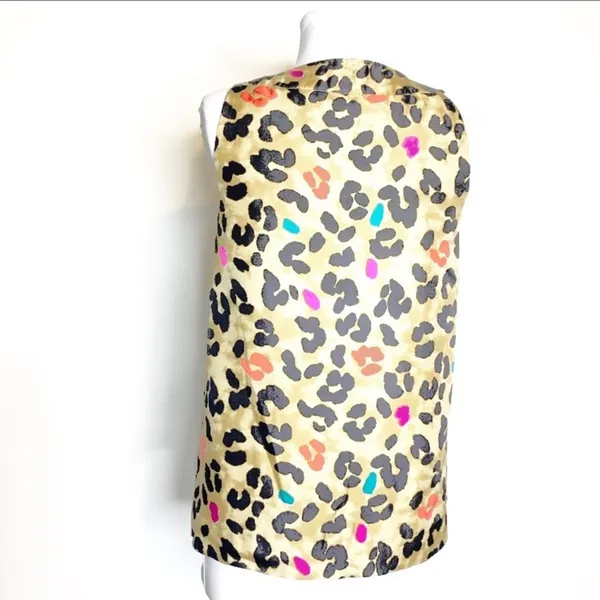 Kate spade silk leopard celesta print bow tank‎ top sz XS - Image 3