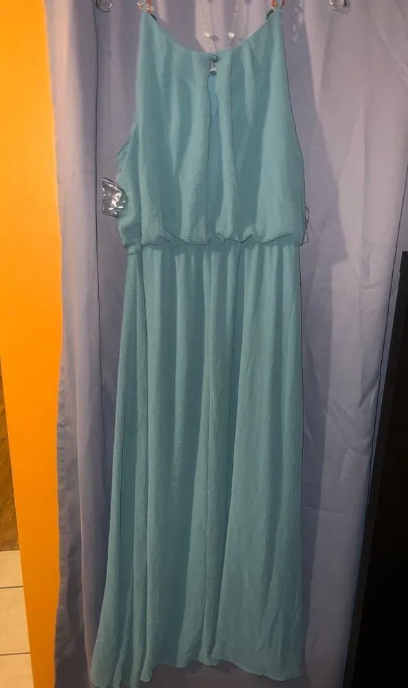 Teal Sleeveless Maxi Dress Blue Size XL - Image 4