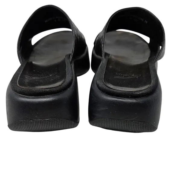 Dansko Black Leather Embossed Floral Slip On Strap Slide Casual Sandals Size 38 - Image 6