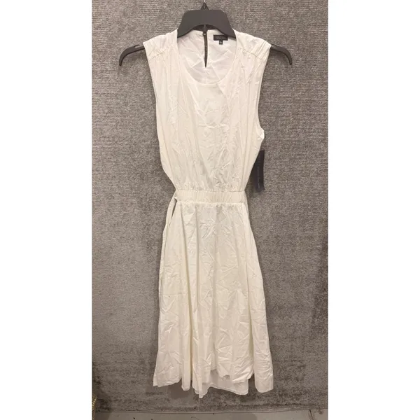Rachel Rachel Roy Women Dress 8 White Midi Cutout Back Tie Waist Sleeveless - Image 4