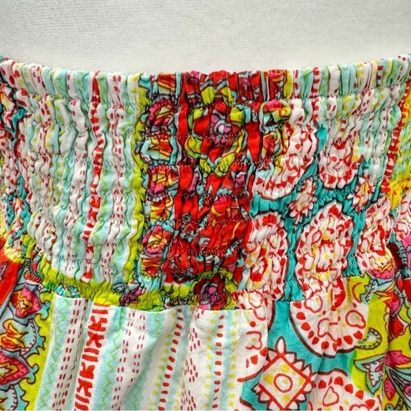 Patchwork Sundress Boho Paisley Print Halter Neckline Pura Vida Lightweight - Image 8