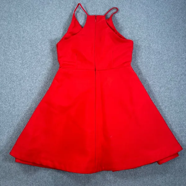 Do + Be Red Flare Cocktail Party Mini Dress Size Medium V-Neck Sleeveless - Image 7