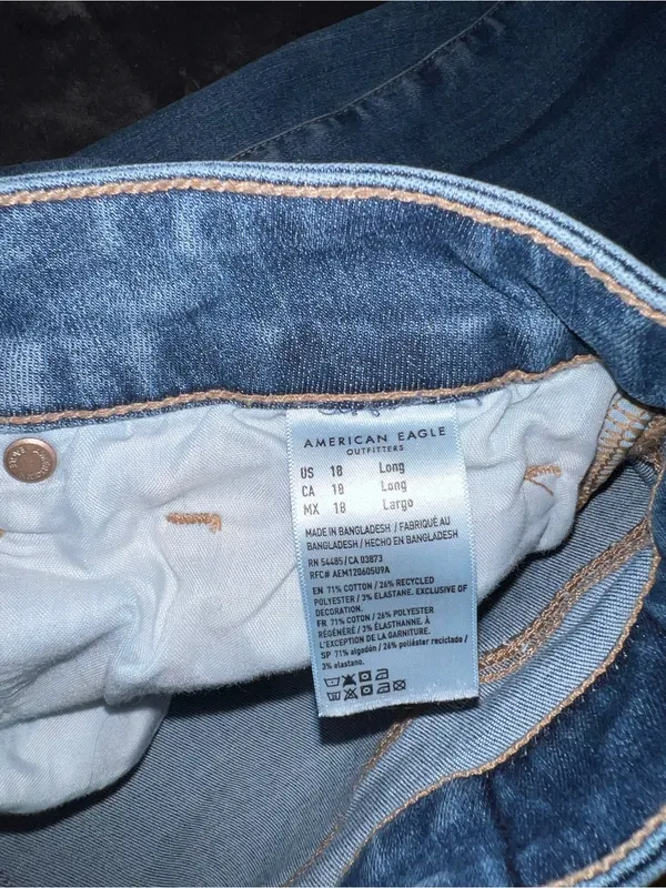 American Eagle Next Level High-Waisted Skinny Kick Jean Size 18 Long - Image 11