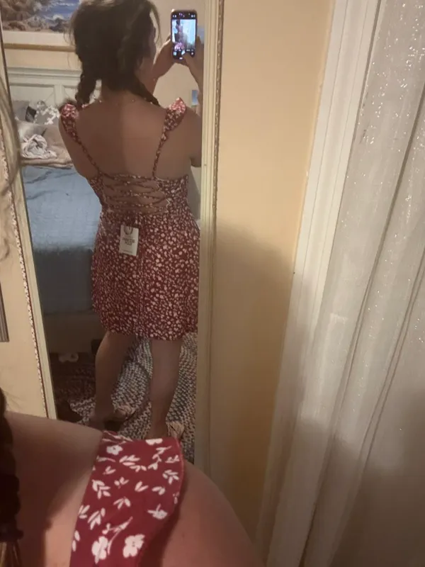 Princess Polly Mini Dress Burgundy - Image 3