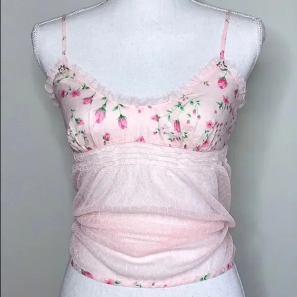 Vintage Victoria’s Secret Rosette Mesh Babydoll - Image 4