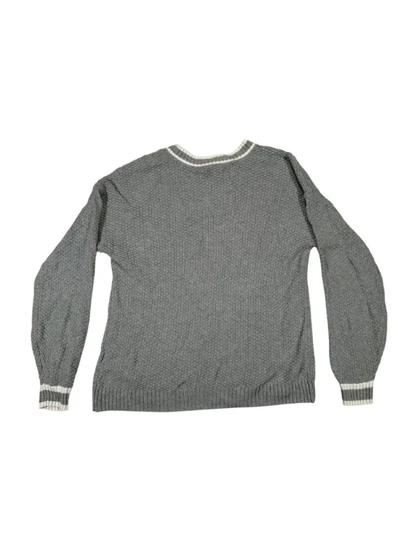 Hollister Cable Knit Pullover Sweater XS Gray V-Neck Long Sleeve Casual Style - Image 5