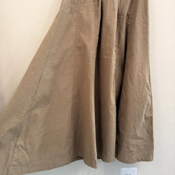 Anthropologie‎ Zip-Front Corset Midi Dress Womens XS Smocked Back Halter Olive - Image 12