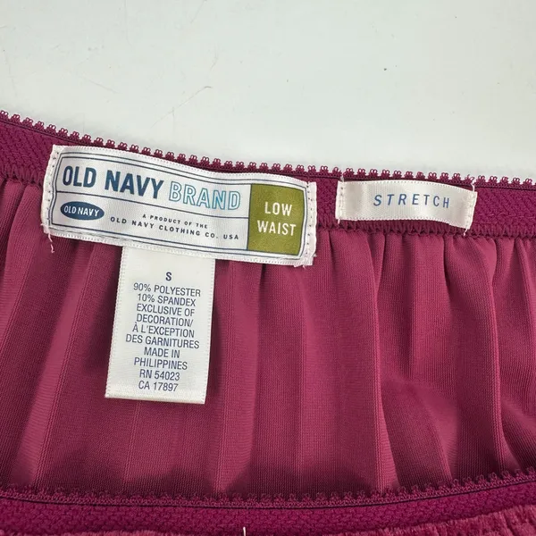VTG Old Navy Skirt Womens S Berry Velvet Low Waist Pleats Lace - Image 4