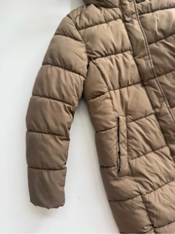 H&M Puffy Long Coat Brown Size Small - Image 5