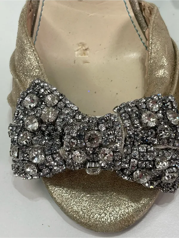 Vtg Y2K Betsey Johnson Rhinestone Glam Coquette Gown Leather Heels Women 8.5M - Image 7