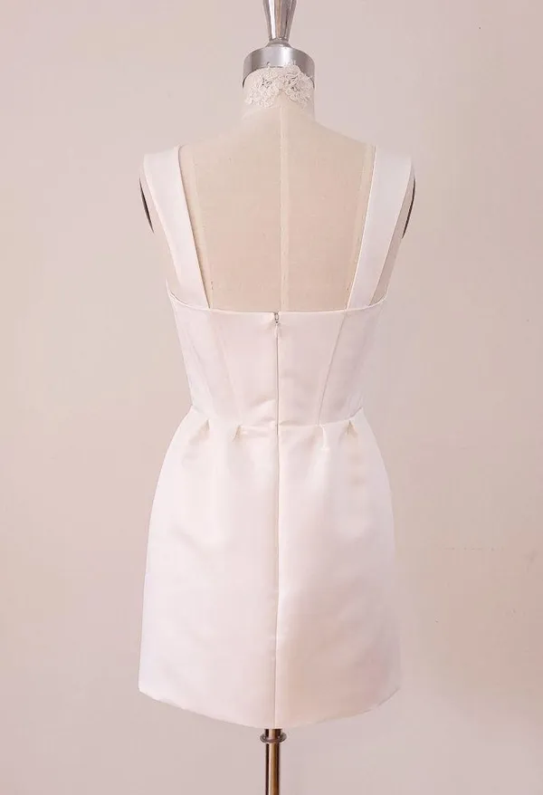 Custom Made Bridal Satin Dress With Bow - Image 5
