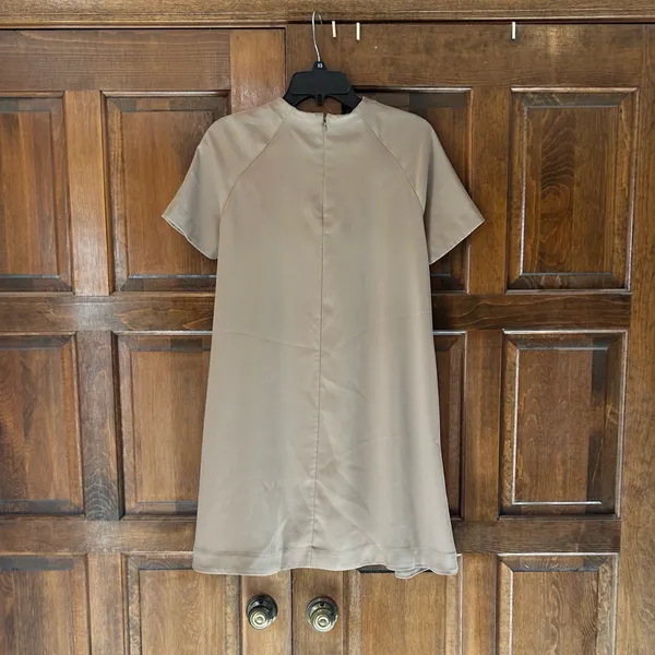 & Other Stories Paris Atelier A Line‎ Beige Dress Size 4 Short Sleeve Minimalist - Image 4