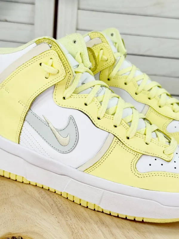 Nike Dunk High Up Sneakers White Citron Lemon‎ Yellow Womens 8 DH3718-105 - Image 7