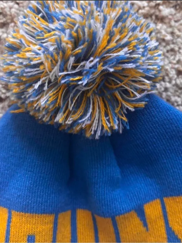 Bruins Blue and Gold Pom Beanie - Image 3
